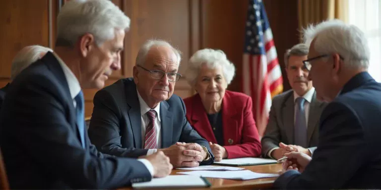 elderly people at a law office with an american flag is probate always required
