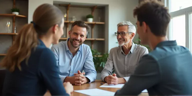 a ymiddle aged married people at a law office asking about an asset protection trust